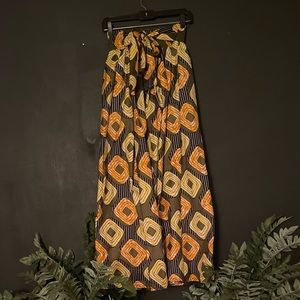 African printed long skirt